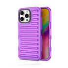 For iPhone 16 Pro Max High Transparency TPU Hybrid PC Airbag Phone Case(Transparent Purple) - 1