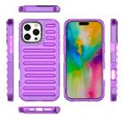 For iPhone 16 Pro Max High Transparency TPU Hybrid PC Airbag Phone Case(Transparent Purple) - 2