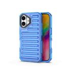 For iPhone 16 Plus High Transparency TPU Hybrid PC Airbag Phone Case(Transparent Blue) - 1