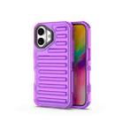 For iPhone 16 Plus High Transparency TPU Hybrid PC Airbag Phone Case(Transparent Purple) - 1