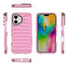 For iPhone 16 Plus High Transparency TPU Hybrid PC Airbag Phone Case(Pink) - 2