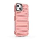 For iPhone 14 Plus High Transparency TPU Hybrid PC Airbag Phone Case(Peach Red) - 3