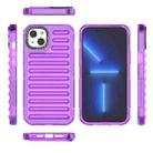 For iPhone 14 Plus High Transparency TPU Hybrid PC Airbag Phone Case(Transparent Purple) - 2