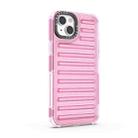 For iPhone 14 Plus High Transparency TPU Hybrid PC Airbag Phone Case(Pink) - 3