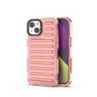 For iPhone 14 High Transparency TPU Hybrid PC Airbag Phone Case(Peach Red) - 1