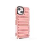 For iPhone 14 High Transparency TPU Hybrid PC Airbag Phone Case(Peach Red) - 3