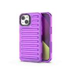 For iPhone 14 High Transparency TPU Hybrid PC Airbag Phone Case(Transparent Purple) - 1