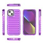 For iPhone 14 High Transparency TPU Hybrid PC Airbag Phone Case(Transparent Purple) - 2