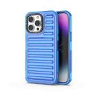 For iPhone 14 Pro Max High Transparency TPU Hybrid PC Airbag Phone Case(Transparent Blue) - 1