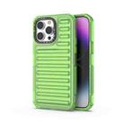 For iPhone 14 Pro Max High Transparency TPU Hybrid PC Airbag Phone Case(Transparent Green) - 1