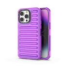 For iPhone 14 Pro Max High Transparency TPU Hybrid PC Airbag Phone Case(Transparent Purple) - 1