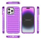 For iPhone 14 Pro Max High Transparency TPU Hybrid PC Airbag Phone Case(Transparent Purple) - 2