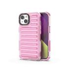 For iPhone 13 High Transparency TPU Hybrid PC Airbag Phone Case(Pink) - 1