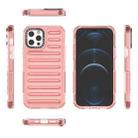 For iPhone 12 / 12 Pro High Transparency TPU Hybrid PC Airbag Phone Case(Peach Red) - 2