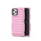 For iPhone 12 / 12 Pro High Transparency TPU Hybrid PC Airbag Phone Case(Pink) - 1