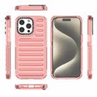 For iPhone 15 Pro Max High Transparency TPU Hybrid PC Airbag Phone Case(Peach Red) - 2