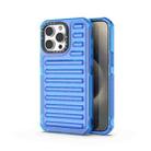 For iPhone 15 Pro Max High Transparency TPU Hybrid PC Airbag Phone Case(Transparent Blue) - 1