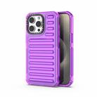 For iPhone 15 Pro Max High Transparency TPU Hybrid PC Airbag Phone Case(Transparent Purple) - 1