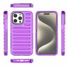 For iPhone 15 Pro Max High Transparency TPU Hybrid PC Airbag Phone Case(Transparent Purple) - 2