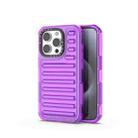 For iPhone 15 Pro High Transparency TPU Hybrid PC Airbag Phone Case(Transparent Purple) - 1