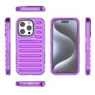 For iPhone 15 Pro High Transparency TPU Hybrid PC Airbag Phone Case(Transparent Purple) - 2