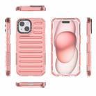 For iPhone 15 High Transparency TPU Hybrid PC Airbag Phone Case(Peach Red) - 2