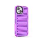 For iPhone 15 High Transparency TPU Hybrid PC Airbag Phone Case(Transparent Purple) - 3