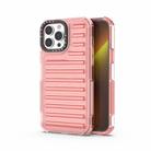 For iPhone 13 Pro Max High Transparency TPU Hybrid PC Airbag Phone Case(Peach Red) - 1