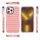 For iPhone 13 Pro Max High Transparency TPU Hybrid PC Airbag Phone Case(Peach Red) - 2