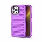 For iPhone 13 Pro Max High Transparency TPU Hybrid PC Airbag Phone Case(Transparent Purple) - 1