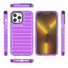 For iPhone 13 Pro Max High Transparency TPU Hybrid PC Airbag Phone Case(Transparent Purple) - 2