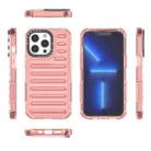 For iPhone 13 Pro High Transparency TPU Hybrid PC Airbag Phone Case(Peach Red) - 2