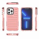 For iPhone 13 Pro High Transparency TPU Hybrid PC Airbag Phone Case(Pink) - 2