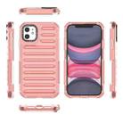 For iPhone 11 High Transparency TPU Hybrid PC Airbag Phone Case(Peach Red) - 2