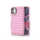 For iPhone 11 High Transparency TPU Hybrid PC Airbag Phone Case(Pink) - 1