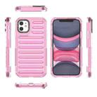 For iPhone 11 High Transparency TPU Hybrid PC Airbag Phone Case(Pink) - 2
