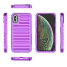 For iPhone XS / X High Transparency TPU Hybrid PC Airbag Phone Case(Transparent Purple) - 2