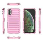 For iPhone XS / X High Transparency TPU Hybrid PC Airbag Phone Case(Pink) - 2