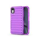 For iPhone XR High Transparency TPU Hybrid PC Airbag Phone Case(Transparent Purple) - 1