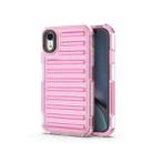 For iPhone XR High Transparency TPU Hybrid PC Airbag Phone Case(Pink) - 1