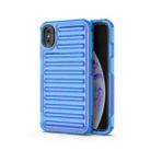 For iPhone XS Max High Transparency TPU Hybrid PC Airbag Phone Case(Transparent Blue) - 1