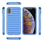 For iPhone XS Max High Transparency TPU Hybrid PC Airbag Phone Case(Transparent Blue) - 2