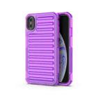 For iPhone XS Max High Transparency TPU Hybrid PC Airbag Phone Case(Transparent Purple) - 1