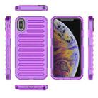 For iPhone XS Max High Transparency TPU Hybrid PC Airbag Phone Case(Transparent Purple) - 2