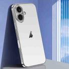 For iPhone 16 Plus SULADA Natural Color Series Electroplating Frosted TPU Phone Case(Silver) - 1