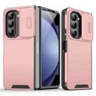 For Samsung Galaxy Z Fold5 Sliding Camshield TPU + PC Phone Case(Pink) - 1