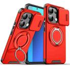 For Redmi Note 13 4G Sliding Camshield Ring Holder Phone Case(Red) - 1