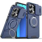 For Redmi Note 13 4G Sliding Camshield Ring Holder Phone Case(Blue) - 1