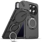For Redmi Note 14 Pro 5G / 4G Sliding Camshield Ring Holder Phone Case(Black) - 1