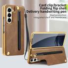 For Samsung Galaxy Z Fold7 VIETAO Film Integrated Folding Holder Flip PU Phone Case(Brown) - 2